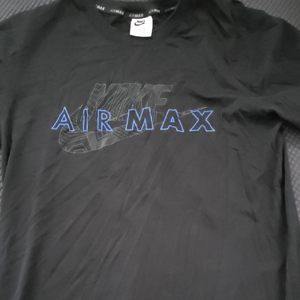 Nike Black Tee with Blue Air Max Logo